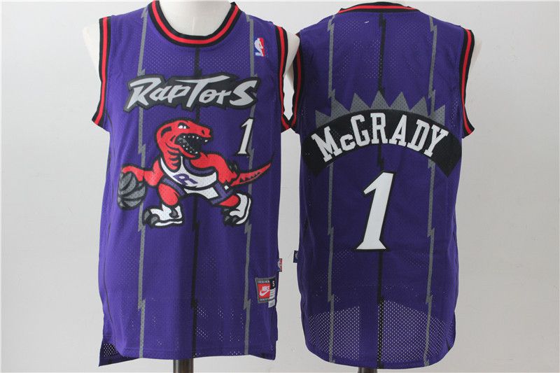 Men Toronto Raptors #1 Mccrady Purple Throwback NBA Jerseys->toronto raptors->NBA Jersey
